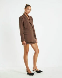 Tia Boyfriend Blazer Chocolate Brown 10 Tia Boyfriend Blazer Chocolate Brown -Insight Shop 3 18688