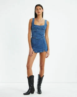 Alix Clean Front Denim Skort Blue -Insight Shop 3 20302