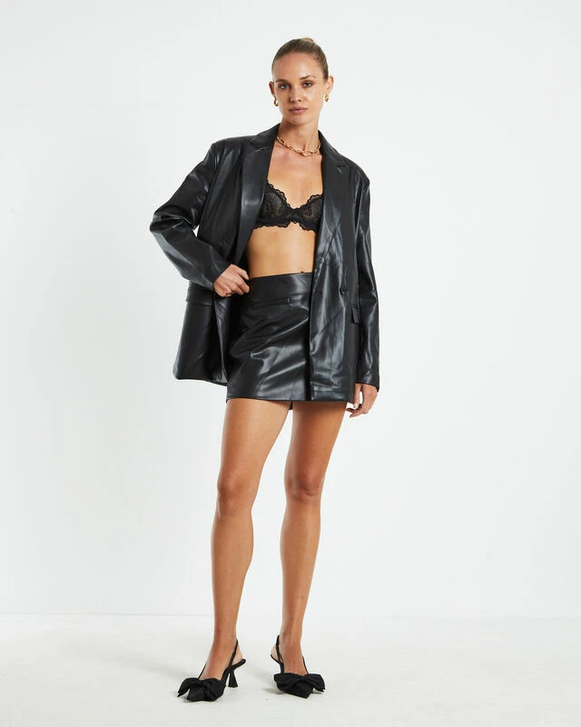 Kylie PU Mini Skirt Black 5 Kylie PU Mini Skirt Black - Image 3