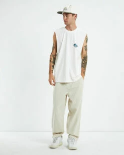 Maker Logo Muscle Tee Vintage White -Insight Shop 3 21935