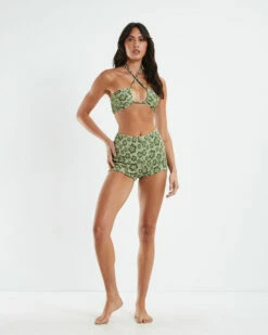 Leila Hawaiian Halter Bikini Set Green -Insight Shop 3 23880