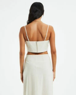 Delilah Linen Bandeau Top Oat Marle 10 Delilah Linen Bandeau Top Oat Marle -Insight Shop 3 25638