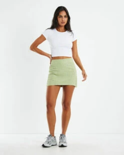 Libby Curve Front Skirt Green -Insight Shop 3 26153