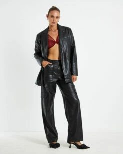 Kylie Boxy PU Blazer Black -Insight Shop 3 26171