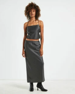 Gianna Satin Stripe Silky Cami Black -Insight Shop 3 26895