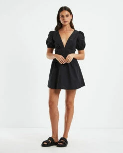 Piper Puff Sleeve Mini Dress Black -Insight Shop 3 27668