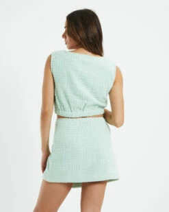 Ashby Terry Towelling Crop Top Green -Insight Shop 3 27914