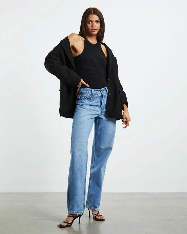 Luxe Rib Tank Top Black 5 Luxe Rib Tank Top Black - Image 3