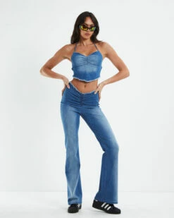 Roxanne Hanky Hem Halter Top Blue -Insight Shop 3 28932