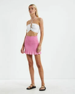 Positano Shirred Tube Skirt Pink -Insight Shop 3 28991