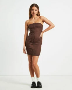 Ada Mini Dress Mocha -Insight Shop 3 29043