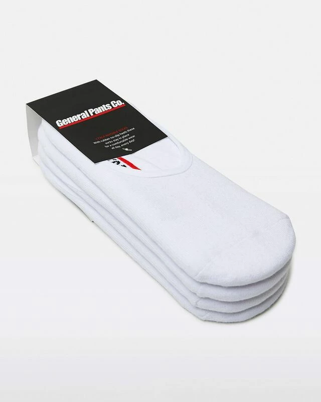 Unisex Invisible Socks 4 Pack White 5 Unisex Invisible Socks 4 Pack White - Image 3