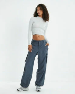 Ribbed Long Sleeve Skivvy Grey -Insight Shop 3 32573