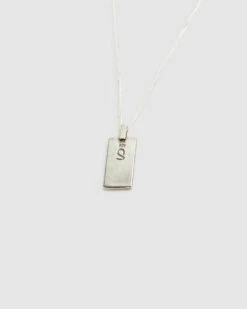 Plain Rectangle Pendant Necklace Silver -Insight Shop 3 33678