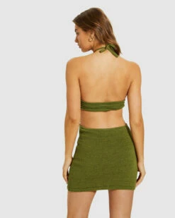 Jayla Knot Front Knit Dress Khaki 10 Jayla Knot Front Knit Dress Khaki -Insight Shop 3 34982