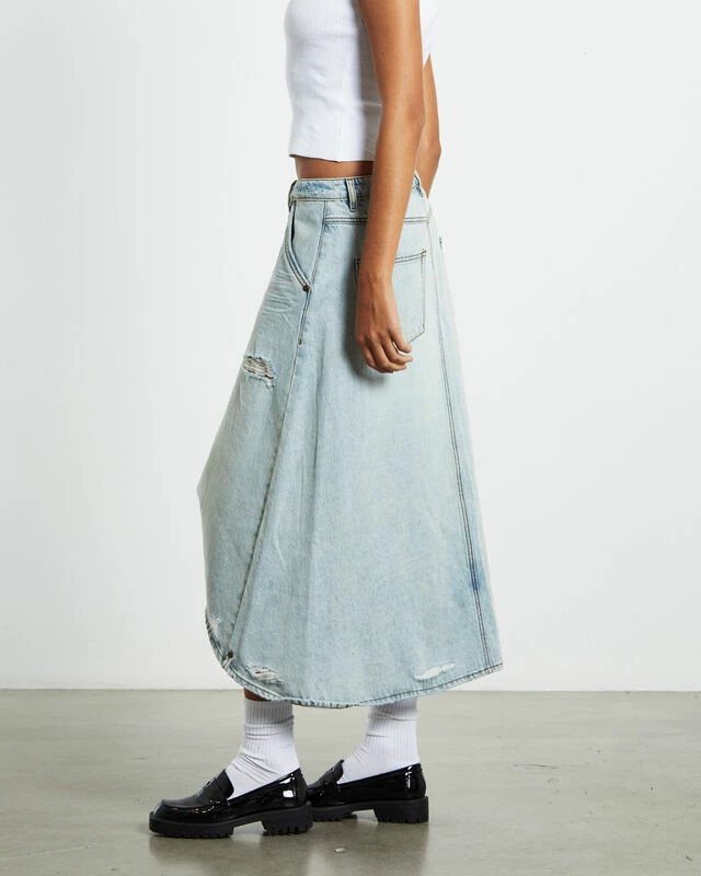 One Teaspoon Kansas Carter Long Denim Skirt Blue Mrs 5 One Teaspoon Kansas Carter Long Denim Skirt Blue Mrs - Image 3