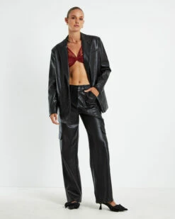 Layla Leather Look Cargo Pants Black 10 Layla Leather Look Cargo Pants Black -Insight Shop 3 38817