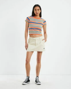 Striped Ringer Baby Tee Orange Assorted -Insight Shop 3 39081