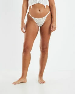 Rico Embroidered Mesh Thong White -Insight Shop 3 40443