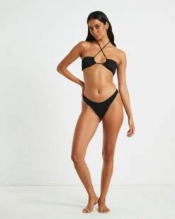 Rib Cheeky Cut Bikini Bottoms In Black 10 Rib Cheeky Cut Bikini Bottoms In Black -Insight Shop 3 42710