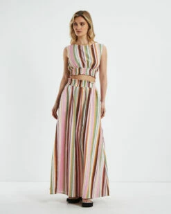 Addy Maxi Skirt Multi Stripe -Insight Shop 3 43675
