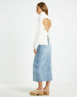 Amina Tie Back Boxy Knit Jumper White 10 Amina Tie Back Boxy Knit Jumper White -Insight Shop 3 44337