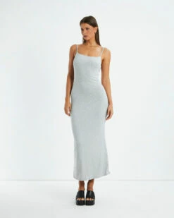 Polly Slinky Slip Dress Grey Marle 10 Polly Slinky Slip Dress Grey Marle -Insight Shop 3 44379