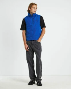 Calvin Klein Badge Crinkle Nylon Vest In Blue -Insight Shop 3 44500