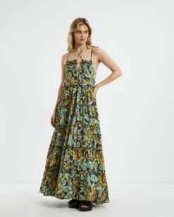 Senorita Maxi Dress Tropical Palm -Insight Shop 3 45344