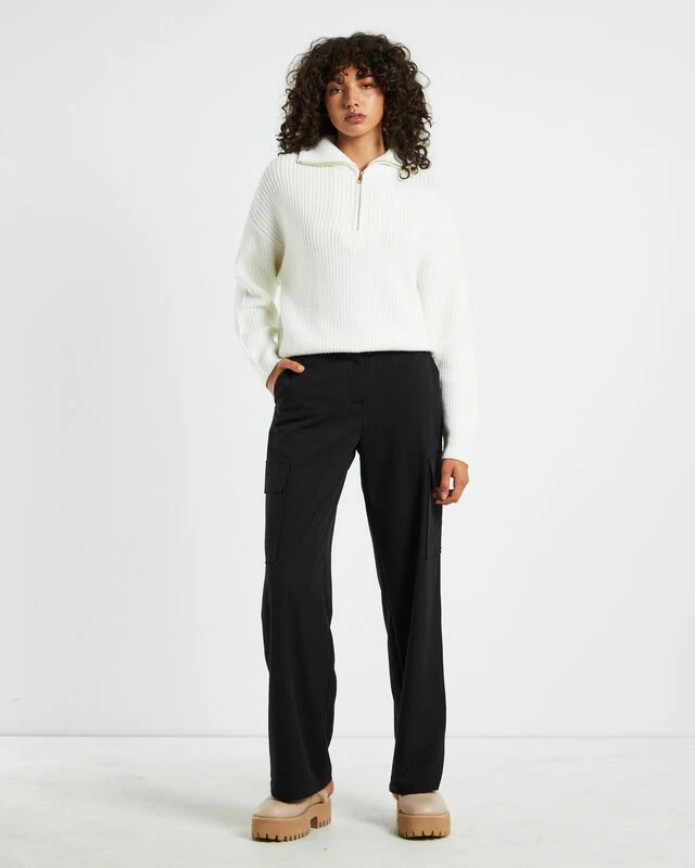 Ezra Half Zip Knit Pull Over Jumper Off White 5 Ezra Half Zip Knit Pull Over Jumper Off White - Image 3