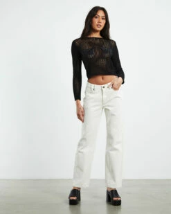 Insight Muse Mide Rise Straight Dad Jean Vintage Ecru -Insight Shop 3 45764