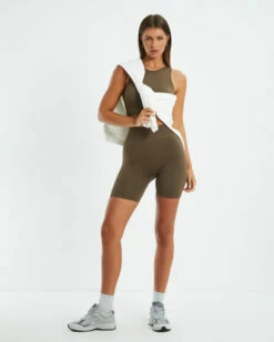 High Neck Sports Crop Top Cocoa Brown -Insight Shop 3 45788