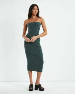 Robyn Exposed Seam Strapless Midi Dress Slate Grey -Insight Shop 3 46013