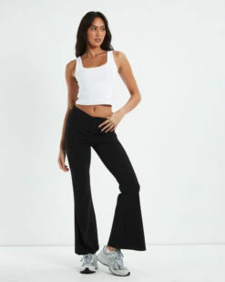 Zoe Dip Front Stretch Crepe Pants Black -Insight Shop 3 46042