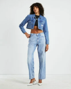 Calvin Klein Extreme Cropped 90s Denim Jacket Blue 10 Calvin Klein Extreme Cropped 90s Denim Jacket Blue -Insight Shop 3 46276