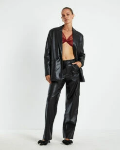 Emery Shimmer Mesh Long Sleeve Top Garnet Red -Insight Shop 3 46399