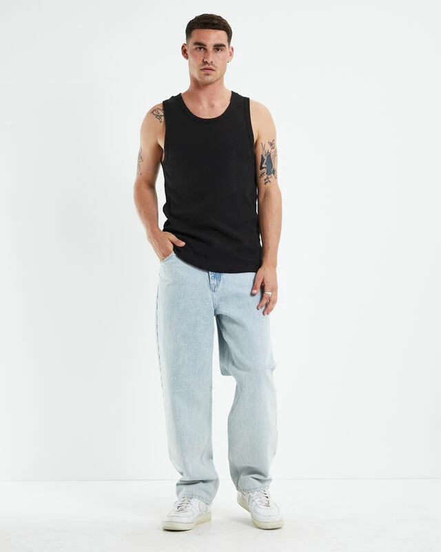 Rib Singlet Black 5 Rib Singlet Black - Image 3