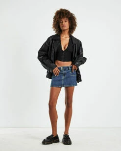 Trinity Low Rise Denim Mini Skirt Blue -Insight Shop 3 47435