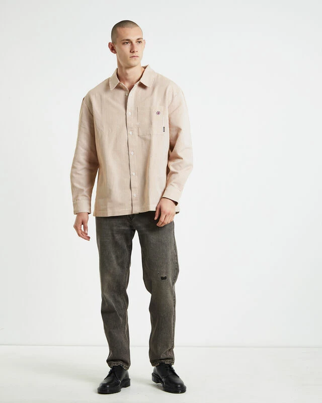 Afends Night Shade Recycled Long Sleeve Shirt White Stripe 5 Afends Night Shade Recycled Long Sleeve Shirt White Stripe - Image 3