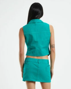 Yolanda Patch Pocket Hook Front Vest Green 10 Yolanda Patch Pocket Hook Front Vest Green -Insight Shop 3 49640