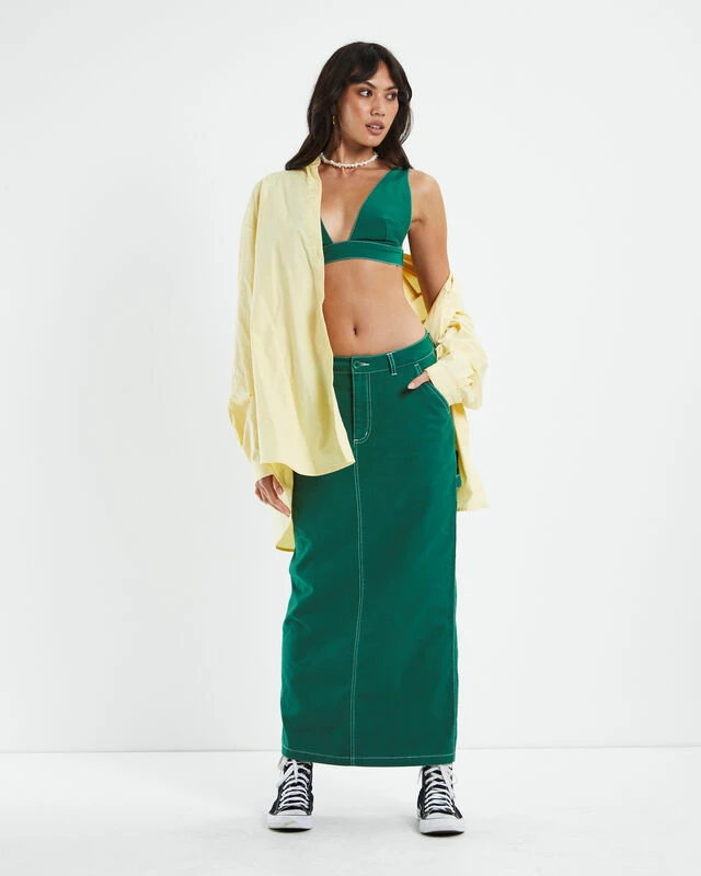 Insight Myla Carpenter Maxi Skirt Green 5 Insight Myla Carpenter Maxi Skirt Green - Image 3