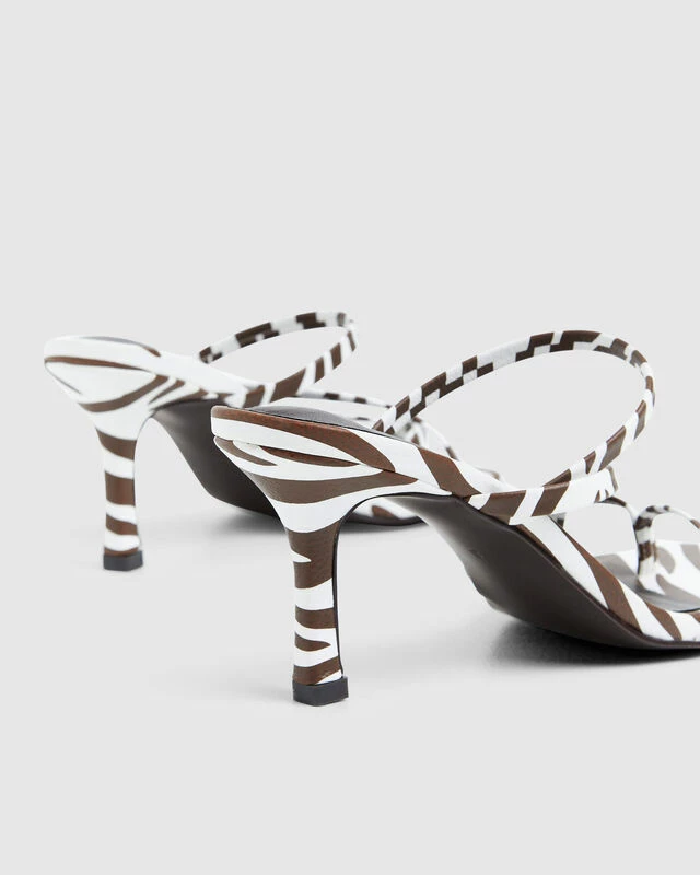 Maya Heels Zebra Brown/White 5 Maya Heels Zebra Brown/White - Image 3