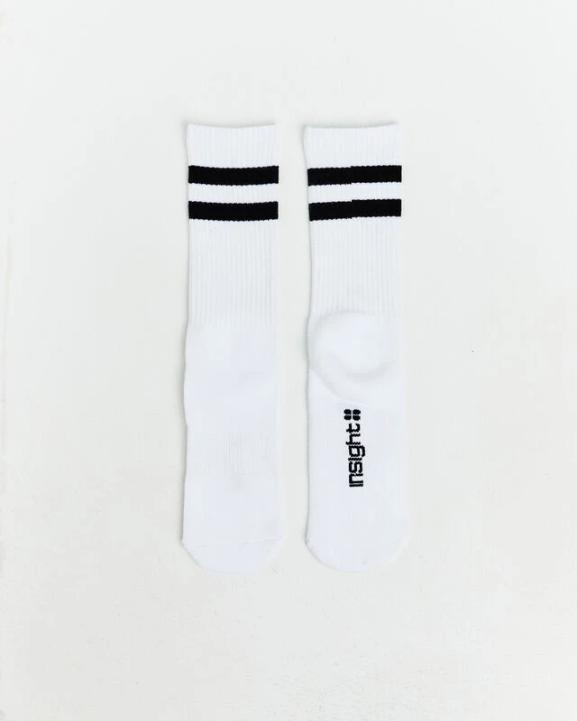 Insight Core Stripe Crew Socks 2 Pack White/Black 5 Insight Core Stripe Crew Socks 2 Pack White/Black - Image 3