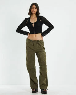 Effie Cargo Parachute Pants Khaki -Insight Shop 3 53965