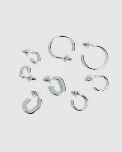 Silver Hoop Earring Pack Silver -Insight Shop 3 54193