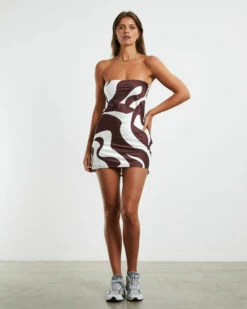 Angel Mini Dress Chocolate Swirl Brown 10 Angel Mini Dress Chocolate Swirl Brown -Insight Shop 3 54701