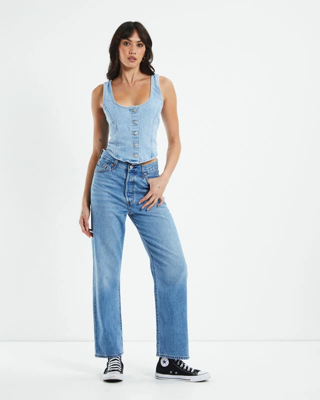 Levis Dani Corset Top Blue 5 Levis Dani Corset Top Blue - Image 3