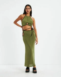 Annie Slinky Halter Top Khaki -Insight Shop 3 57340