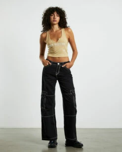 True Religion Low Slung Baggy Cargo Pants Big T Black -Insight Shop 3 57475