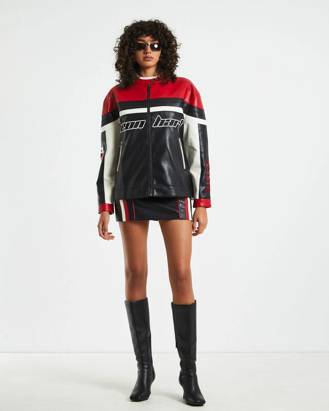Koko Oversized Moto Jacket Black/Red 5 Koko Oversized Moto Jacket Black/Red - Image 3